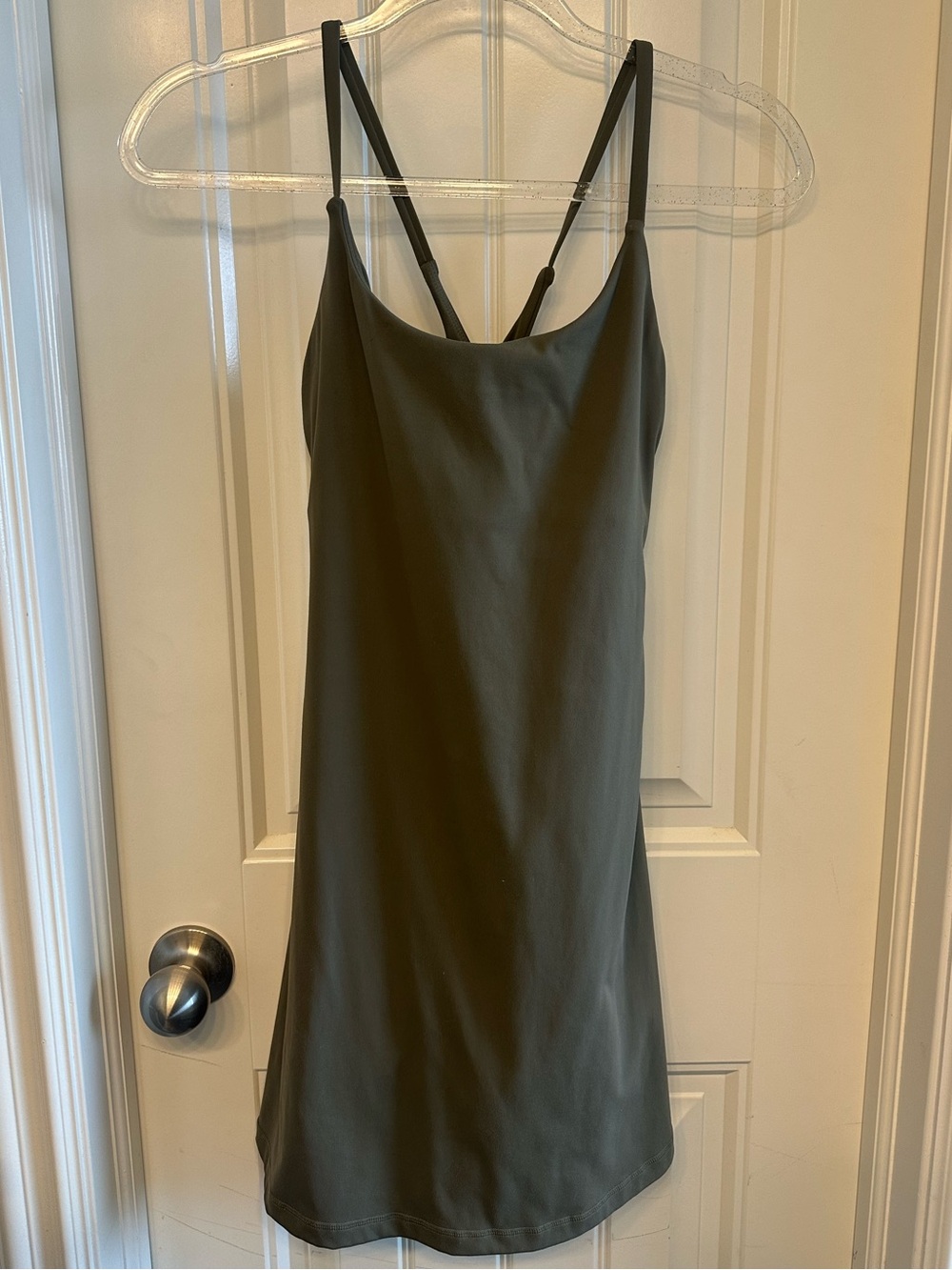 Nicole Miller Sport Olive Slip Dress shorts under